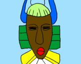 Desenho Máscara africana pintado por clairton