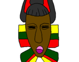 Desenho Máscara africana pintado por eder
