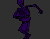 Desenho Esqueleto contente pintado por henrique