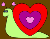 Desenho Caracol coração  pintado por NR7