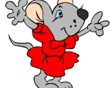 Desenho Rata com vestido pintado por luidy   vinicios