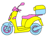 Desenho Ciclomotor pintado por tartaruguinha rosa