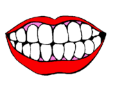Desenho Boca e dentes pintado por andria