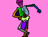 Desenho Esqueleto contente pintado por yasmin-mimi