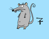 Desenho Rato pintado por arthur