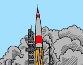 Desenho Lançamento foguete pintado por Eduardo