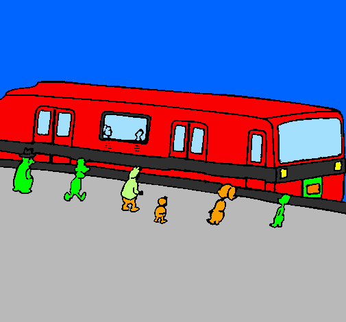 Passageiros à espera do comboio