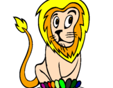 Desenho Leão pintado por joorgee