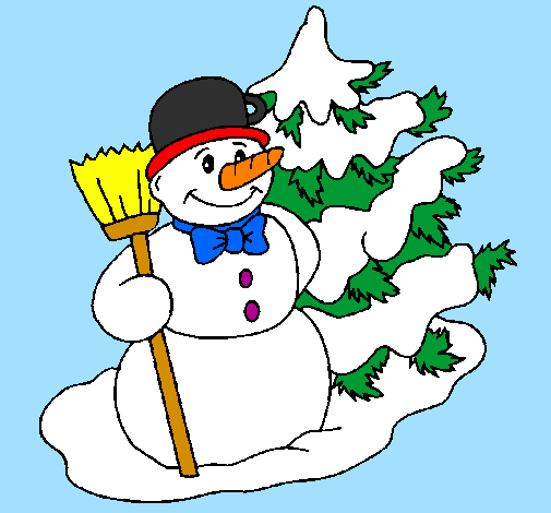 Boneco de neve e árvore de natal