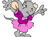Desenho Rata com vestido pintado por miss cat*
