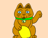 Desenho Gato da fortuna pintado por nathalia  gabriele