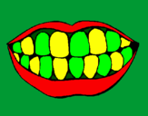 Desenho Boca e dentes pintado por mateus