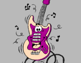 Desenho Guitarra pintado por clara