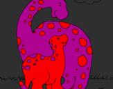 Desenho Dinossauros pintado por sofia