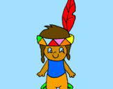 Desenho Pequeno índio pintado por marcel o