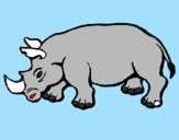 Desenho Rinoceronte pintado por luis