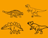 Desenho Dinossauros de terra pintado por joao bonsinho