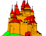 Desenho Castelo medieval pintado por tic tac