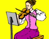 Desenho Dama violinista pintado por silech