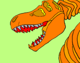 Desenho Esqueleto tiranossauro rex pintado por Patricia