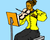 Desenho Dama violinista pintado por dany