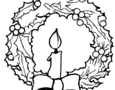 Desenho Coroa de natal e uma vela pintado por rita
