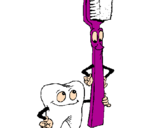 Desenho Dentes e escova de dentes pintado por bia