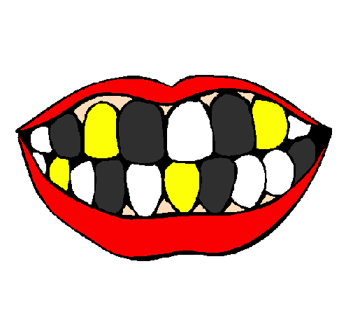 Desenho de Boca e dentes pintado e colorido por Usuário não