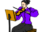 Desenho Dama violinista pintado por danilo