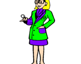 Desenho Doutora com óculos pintado por patrick