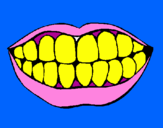 Desenho Boca e dentes pintado por stephania