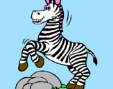 Desenho Zebra a saltar pedras pintado por julia arielly bueno