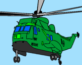 Desenho Helicoptero de resgate pintado por Leandro A. C.
