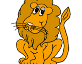 Desenho Leão pintado por leo