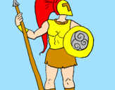 Desenho Guerreiro troiano pintado por andré