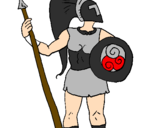 Desenho Guerreiro troiano pintado por daniel