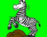 Desenho Zebra a saltar pedras pintado por gabriel ispiriti o corcel