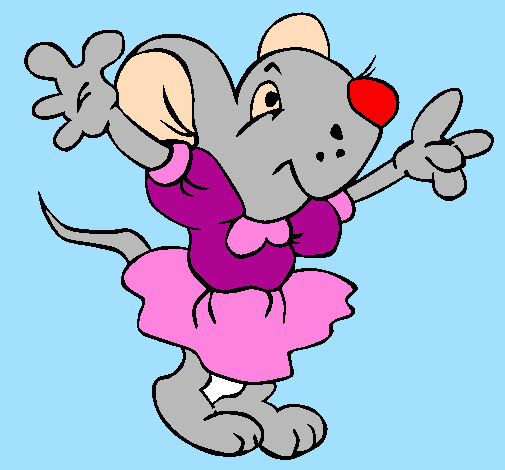 Rata com vestido
