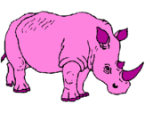 Desenho Rinoceronte pintado por carol