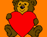 Desenho Urso apaixonado pintado por wanessa
