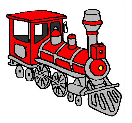 Desenho Comboio pintado por trem