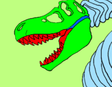 Desenho Esqueleto tiranossauro rex pintado por eduado