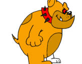 Desenho Bulldog inglês pintado por riscas