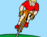 Desenho Ciclista com gorro pintado por erica