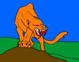 Desenho Tigre com dentes afiados pintado por  gustavo