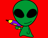 Desenho Alienígena II pintado por Thieli