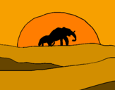Desenho Elefante ao amanhecer pintado por catarina dias