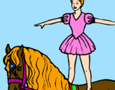 Desenho Trapezista em cima do cavalo pintado por eduardo ricardo favoreti