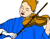 Desenho Violinista pintado por gabriel   ribeiro   borge