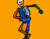 Desenho Esqueleto contente pintado por Caio Roberto